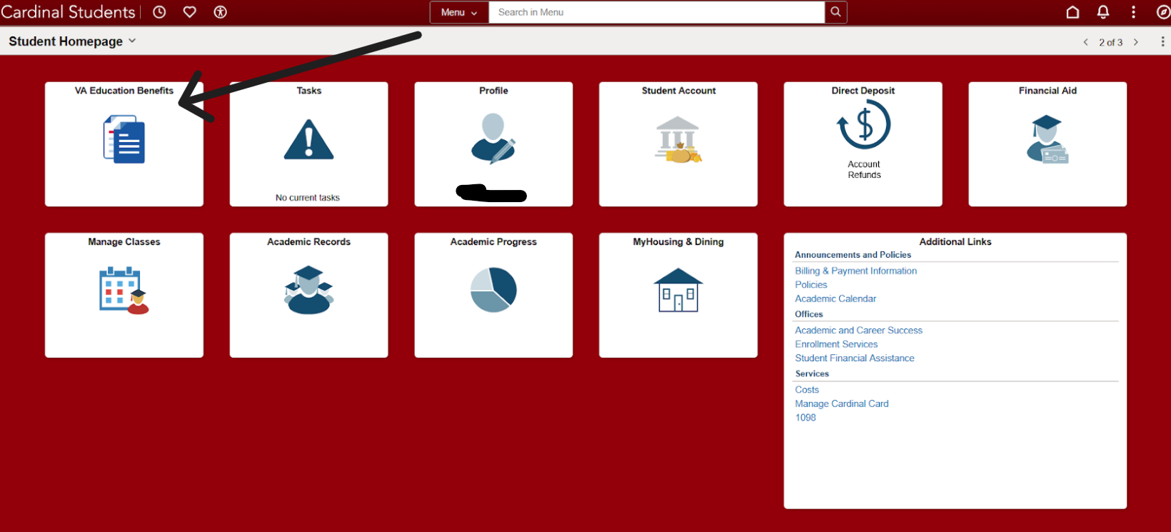VA Education Benefits Cardinal Students